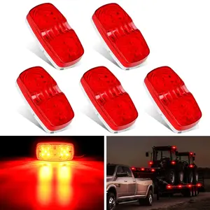 Nilight 5PCS Red 10LED Rectangular Clearance Double Bullseye Marker Light