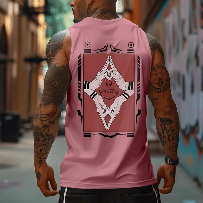 Jujutsu Kaisen Ryomen Sukuna Oversized Vest Muscle Men's Graphic T Shirt For Anime Vest Men Gift