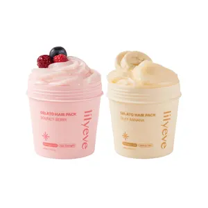 [lilyeve] Repair:Turn Gelato Hair Pack 200ml (2 types) #Bouncy Berry, #Silky Banana - Milk, Egg & Protein for Hair Repair, Hair Mask for Split End Smoothing, Damaged Hair Treatment, Boost Hair Elasticity