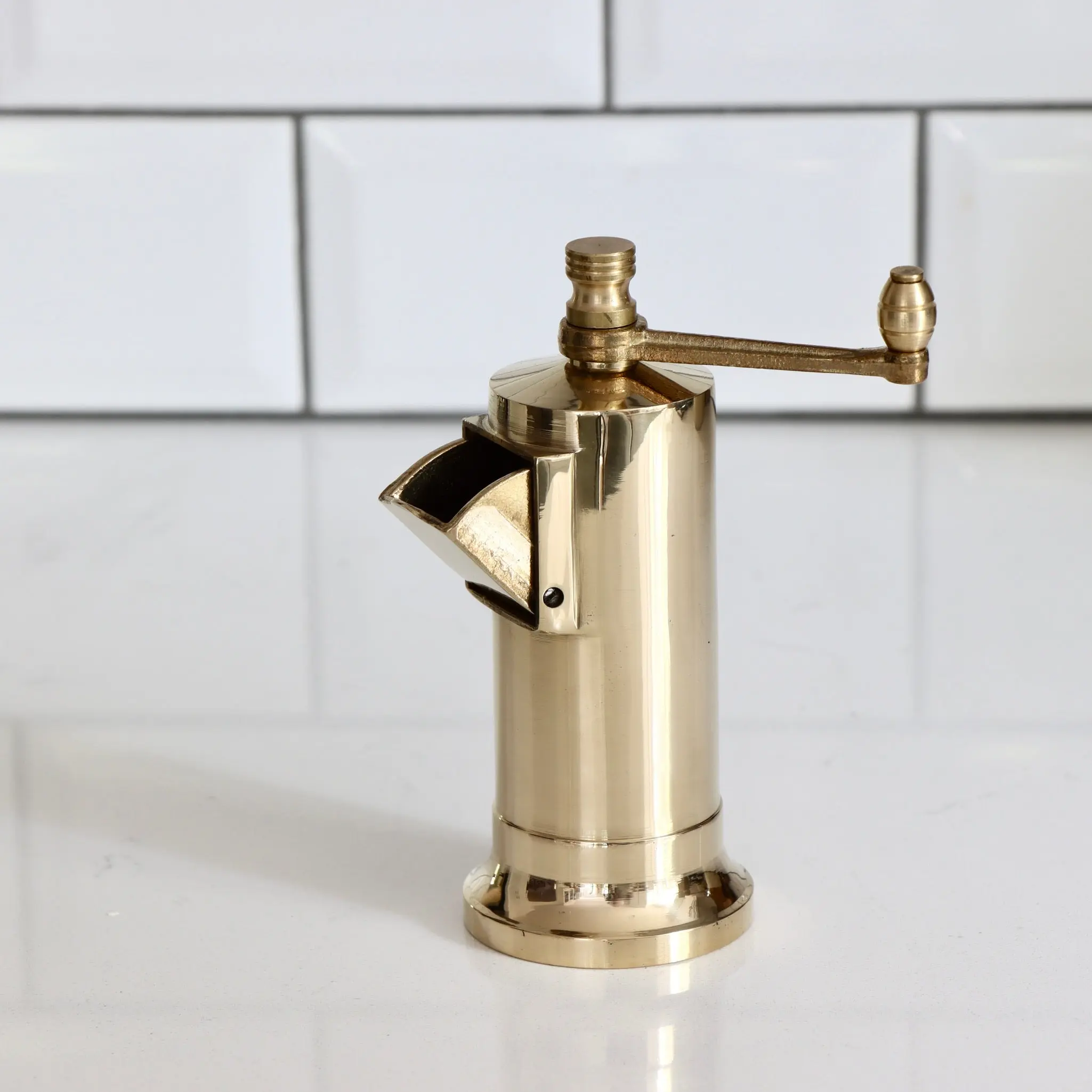 Chef's Mate Brass Pepper Mill - 5.3"