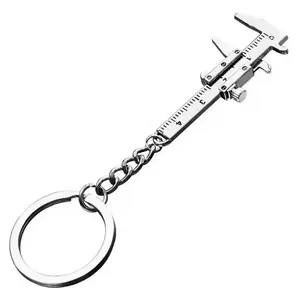 Mini Vernier Caliper Pocket Key Chain Keyring Ornaments Small 3D Movable Precision Measure Tool Accessories Slider Ruler Alloy