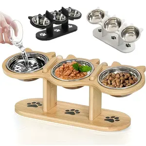 Multi-Layer Elevated Cat Feeder with Pet Food Bowl & Water Bowls, Easy Assembly & Portable Design, Ideal for Multiple Cats Feeding