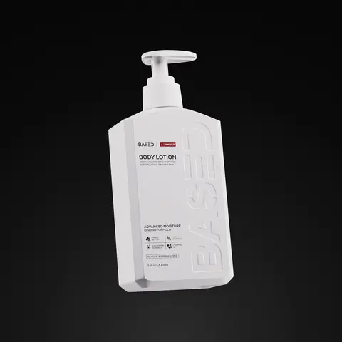 BASED Body Lotion | Amber Scent | Advanced Moisture Binding, Deeply Nourished, Visibly Radiant | Simple, Effective, BASED.