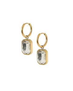Huggie Charm Earrings - Diana Clear