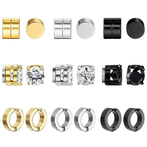 Magnetic Earrings, Stainless Steel Earrings for Women & Men, Fashion Elegant Style Jewelry for Party, Daily Clothing Decor, Trendy All-match & Exquisite Jewelry for Birthday Gift, Modern Accessory Decoration