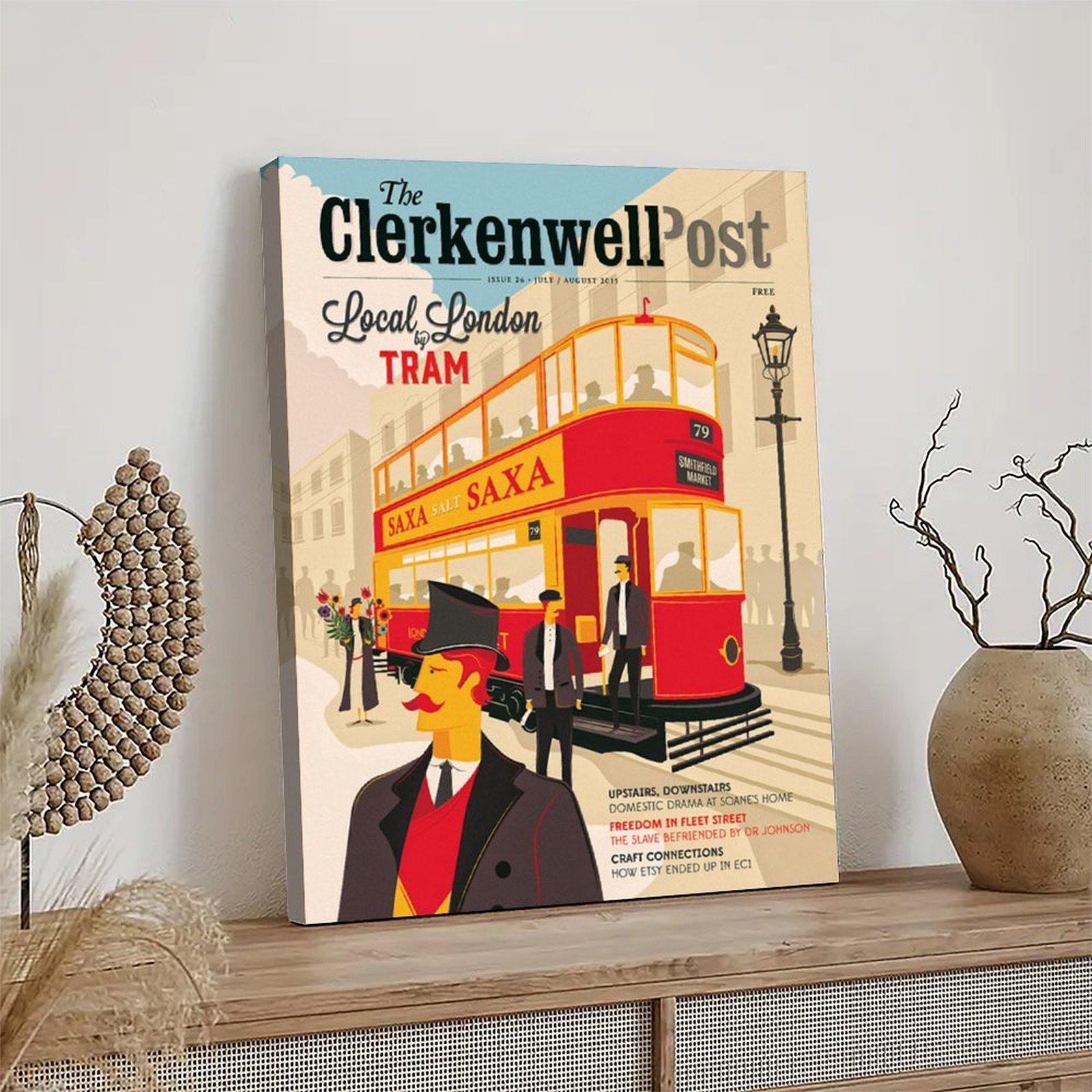 Vintage Poster Clerkenwell Post Poster Decorative Painting Canvas Wall Art Picture Print Modern Family Bedroom Decor