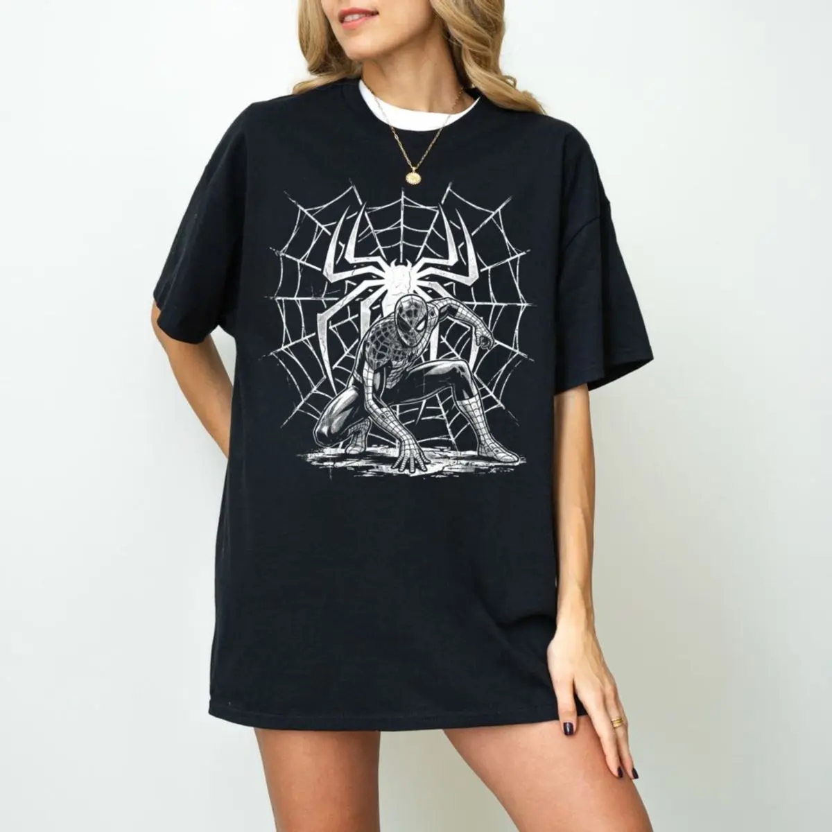 Retro Superhero Inspired Shirt, Halftone Comic Book Graphic Tee, Vintage Spider Inspired T Shirt, 90s Movie Style Apparel, Unisex Short Sleeve Tee, Graphic Streetwear T-Shirt