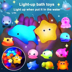 6/10pcs Light Up Bath Toys for Babies Kids, Sea Animals Bathtub Toys for Toddler Boys Girls, Fun Water Play Gift Set