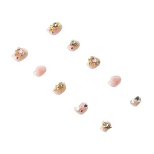 3H Luxury Handmade Press-on Nails - Jeweled Petals