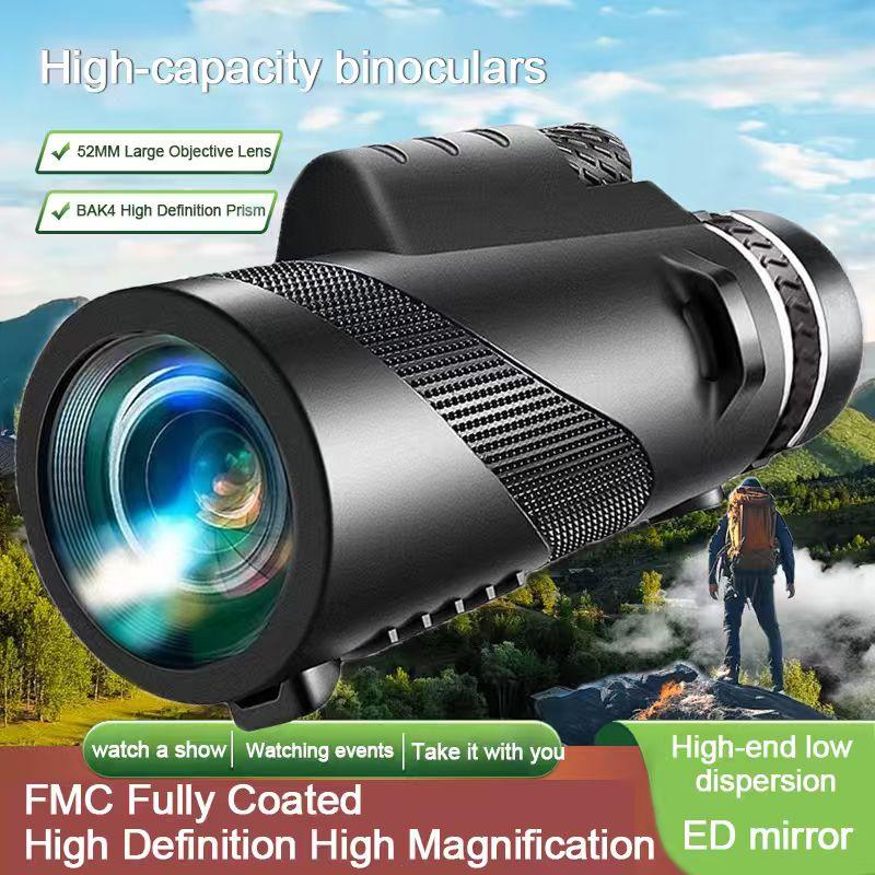 【Black Friday Deals】2025 Latest 80x100 Monocular Telescope for Cell Phone Photos Outdoor Compact Water-Resistant Cold Send Triangle Bracket Distant Views at Your Fingertips Zoom in with your phone to get a full view Compact Sturdy Powerful Telescope