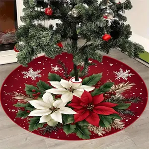 JIT 1 piece Christmas wreath decoration, Hanging Ornament, Christmas tree dress, Christmas print pattern, family festival party decoration, machine-washable beautiful Christmas gift