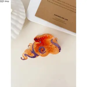 Octopus Hair Claw Clip, Cute Novelty Ocean Animal Hair Accessory, Strong Hold Stylish Hair Decor for Women and Girls, Ideal for Daily Wear, Beach Vacation, Party Events and Casual Aesthetic Hairstyle Styling
