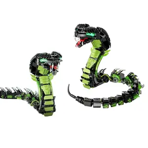 Mechanical Cobra Building Set, 689 Pieces Glow-In-Dark Snake Model, Stem Toy for Kids and Adults, Cool Collectible Gift