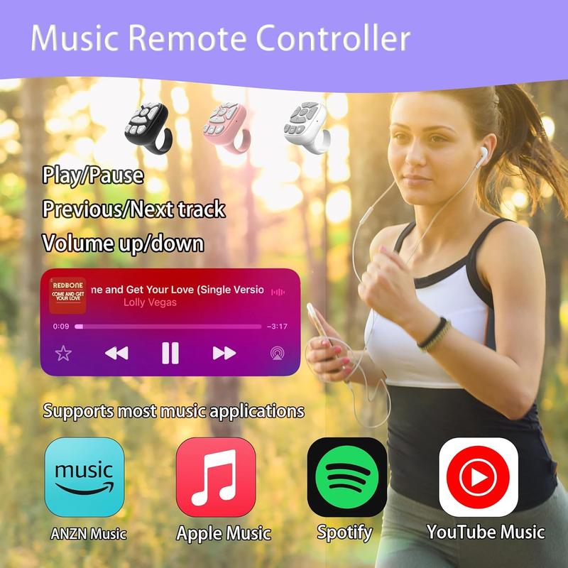 Multifunctional Wireless Remote Control Ring, Selfie Video Controller for Phone, Mobile Remote Control, Automatic Page Turner for Various APP, Selfie Accessories