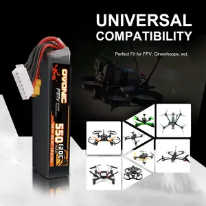 OVONIC 6S 550mAh Lipo Battery 22.2V 120C Battery with XT30 Plug for RC Car Truck RC Vehicles Boat Drone RC Airplane Quadcopter Helicopter FPV Racing Hobby Models [1 Package Including 2 Batteries]