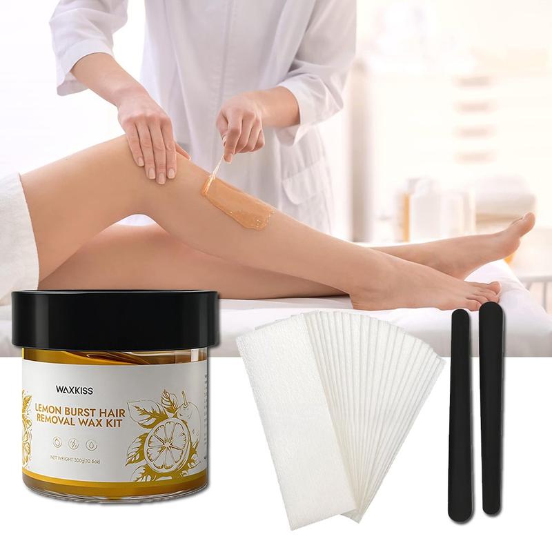 Sugar Waxing Kit, Clean & Easy Charcoal Honey Hair Removal Wax for Personal at Home & Professional at Salon Use, All Skin Types Wax Kit For Women Bikini Face Arms & Legs, Gentle Sugaring Kit - 10.6 oz, 0.66lbs, 300g/Can