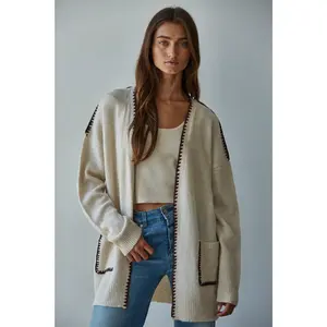 Contrast Stitch Cardigan