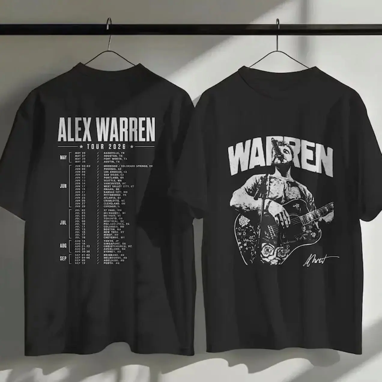 Vintage #Alex Warren26 Two Sided T-Shirt Retro Pop Graphic Tee Concert Fan Gift QOQ