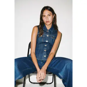 H&M Peplum denim waistcoat