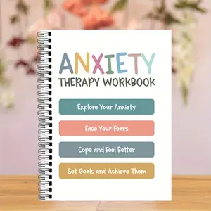 104 Pages A5 Anxiety Workbook for Adults and Teens, Interactive Self-Reflection and Cbt Exercises, Relaxation and Mental Health Tools