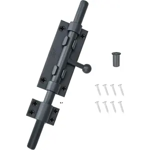 Barrel Bolt Latch 9.6 Inch Gray Cane Bolt Heavy Duty Gate Latch 304 Stainless Steel Slide Bolt Latch Hardware for Outdoor Fence Wooden Gates Barn Door Inside Door