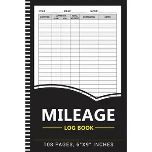 Mileage Log Book: Auto Mileage Journal, Odometer Tracking Logbook, Truck and Car Miles Expenses Tracker For Small Business or Personal Taxes - 105 Pages, 6"x9" inche