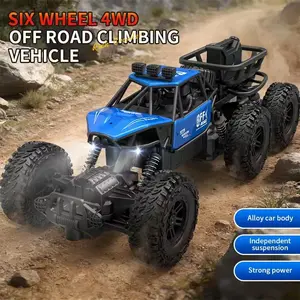 Remote Control Car Four-Wheel Drive Six-WheelClimbing Car for Boys Off-Road Electric Car with IndependentSuspension and Strong Power  All-terrain, high-elasticity shock absorption; features LED lights for night riding—ideal as a birthday gift.
