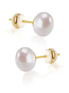 Natural Freshwater Pearl Earrings for Women, Round Shape Design, Elegant Jewelry Accessory, Perfect Gift Idea for Her, High Quality Earrings