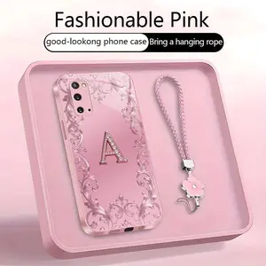 Suitable for [Galaxy S20 5g] high-end women's phone case🥰，free four-leaf clover lanyard included—choose any one of the 26 letters. Drop-resistant and fingerprint-proof. YM99