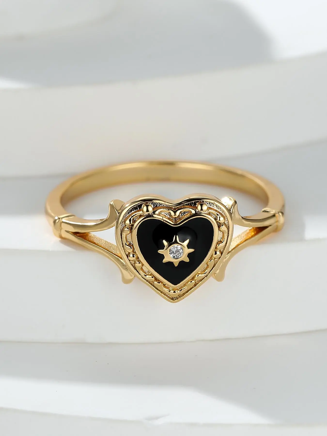 Vintage Gothic Style Heart Shaped Design Ring, Fashion Accessories for Women & Girls, Trendy All-match & Exquisite Jewelry for Birthday Gift, Heart Signet Ring, Dark Aesthetic Rings, Beautiful Rings