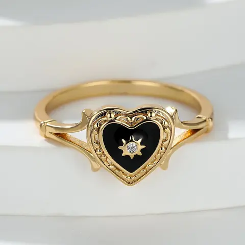Vintage Gothic Style Heart Shaped Design Ring, Fashion Accessories for Women & Girls, Trendy All-match & Exquisite Jewelry for Birthday Gift, Heart Signet Ring, Dark Aesthetic Rings, Vintage Inspired Ring