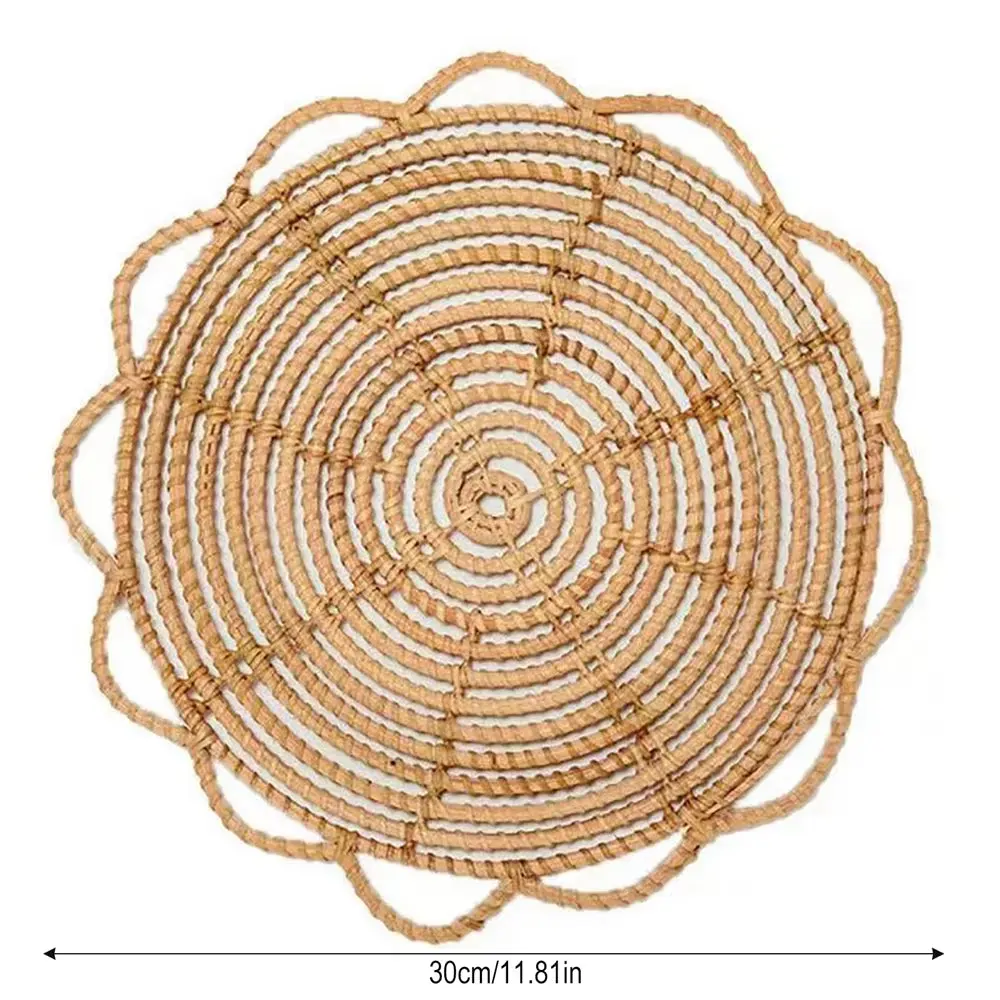 Rattan Woven Placemats, Handmade Macrame Boho Coaster