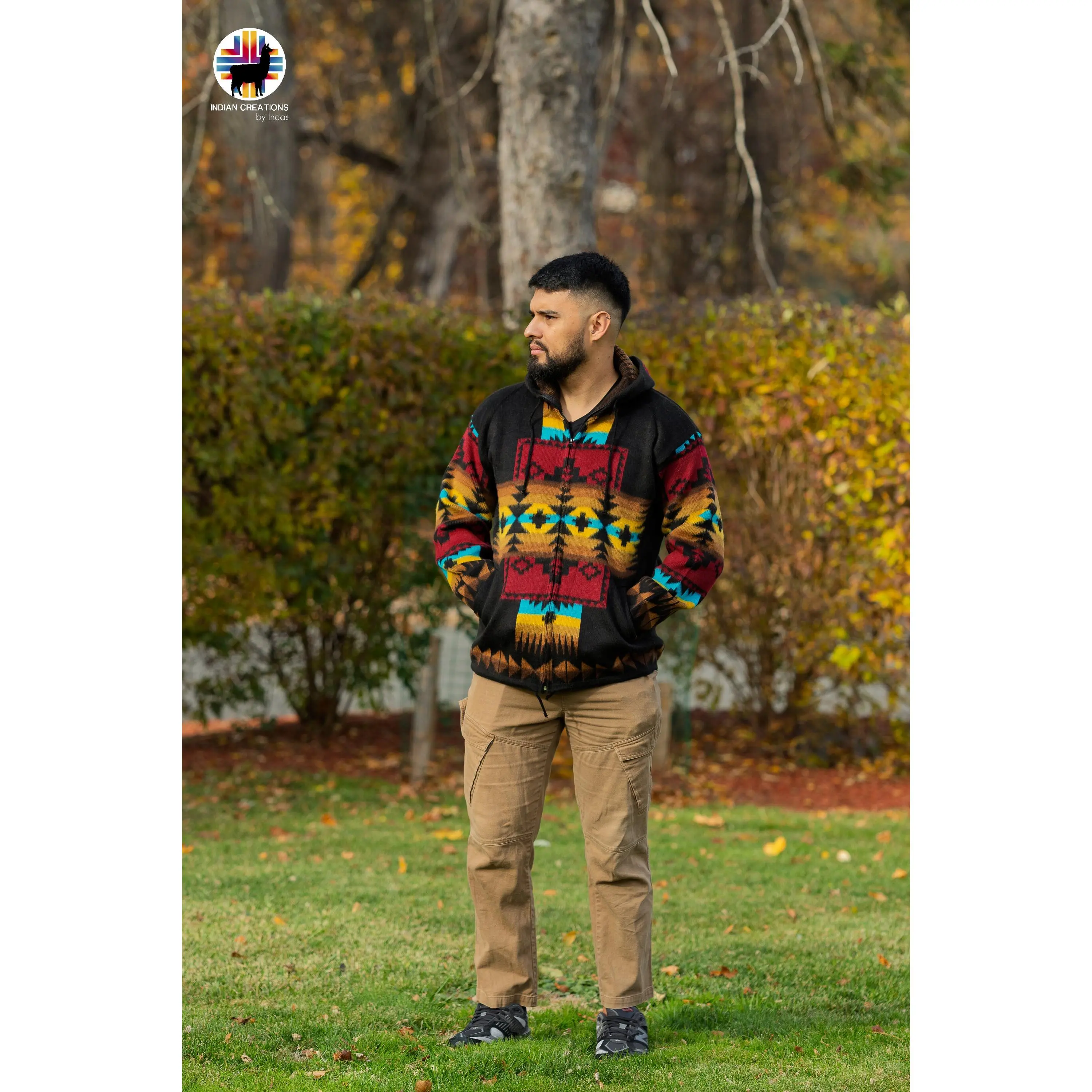 Canna Lily Handmade Alpaca Wool Jacket. Crafted by Indigenous Hands.