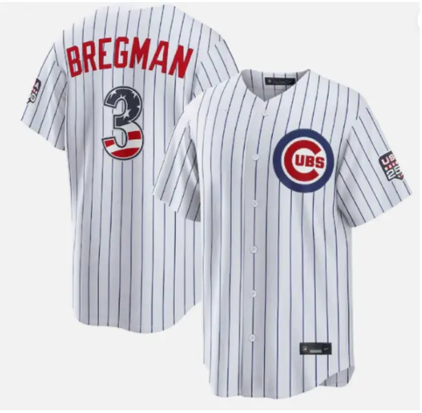 Men's ChicagoCubs White USA 250 Fourth of July Home Stadium Jersey - White