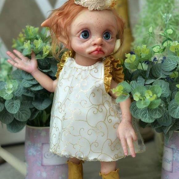 Peeka Fairy Doll 17 inch 42 cm Reborn Baby Dolls Elf Vinyl Body Doll with Realistic Hair & Magnetic Pacifier Soft Cuddly Gift for Kids Ages 3+