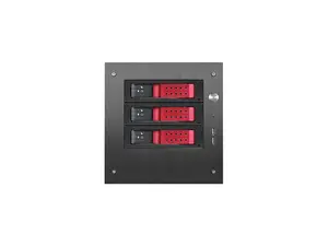 iStarUSA S-35-3DE1RD Black Aluminum / Steel Tower Compact Stylish 3x 3.5" Hotswap Trayless mini-ITX Tower - Red HDD Handle