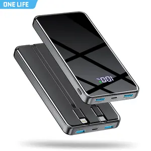 Portable Charger Power Bank - 15000mAh Battery Pack Portable Phone Charger with Built in Cables 22.5W Fast Charging Powerbank Compatible with iPhone Android Samsung Phone, Travel Camping Essential