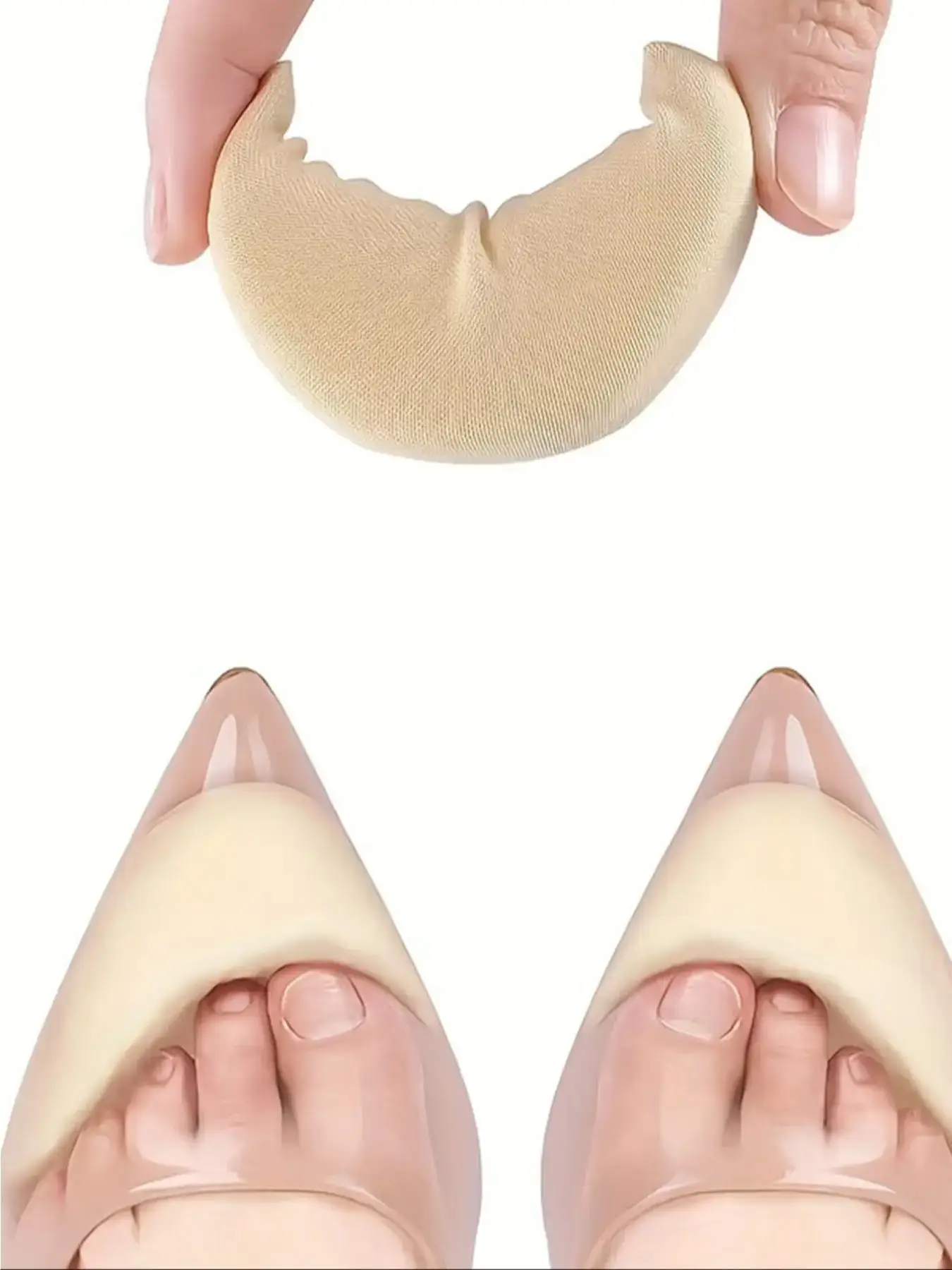 Women's Anti-pain Shoe Toe Front Long Toe Filler Shoe Cushion, Solid Color Comfortable Shoe Toe Front Long Toe Filler, Shoes Insert for Women, Insole