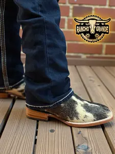 Men's Cowhide Boots Genuine Leather / Bota Pelo de Vaca Piel Genuina Para Hombre
