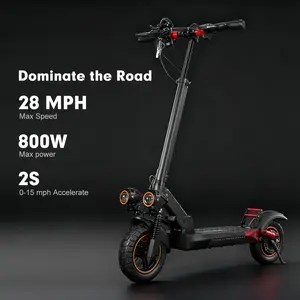 28 mph Dual Suspension E-Scooter - 800W Max Power, 10"Tire, 40 Miles Long Range, Dual Disc Brakes, Easy Folding Commuting E-Scooter，Dual Spring Suspension