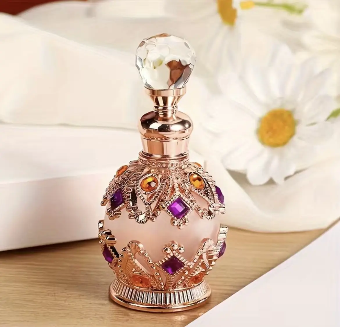 Vintage Essential Oil Perfume Bottle (EMPTY BOTTLES) Glass Tin Vintage Essential Oil Perfume Bottle (EMPTY BOTTLES) Glass Tin