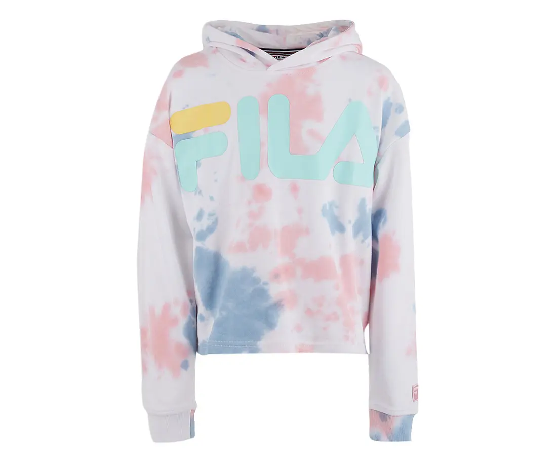 Fila Cropped Tie Dye Hoodie Girls Active Hoodies