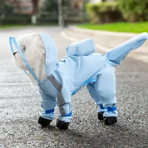 Pet Puppy Dog Raincoat Rain Jacket Coverage 4 Legs Full Body Protection Waterproof Rainboot Small Dogs Pet Teddy Raining Coat
