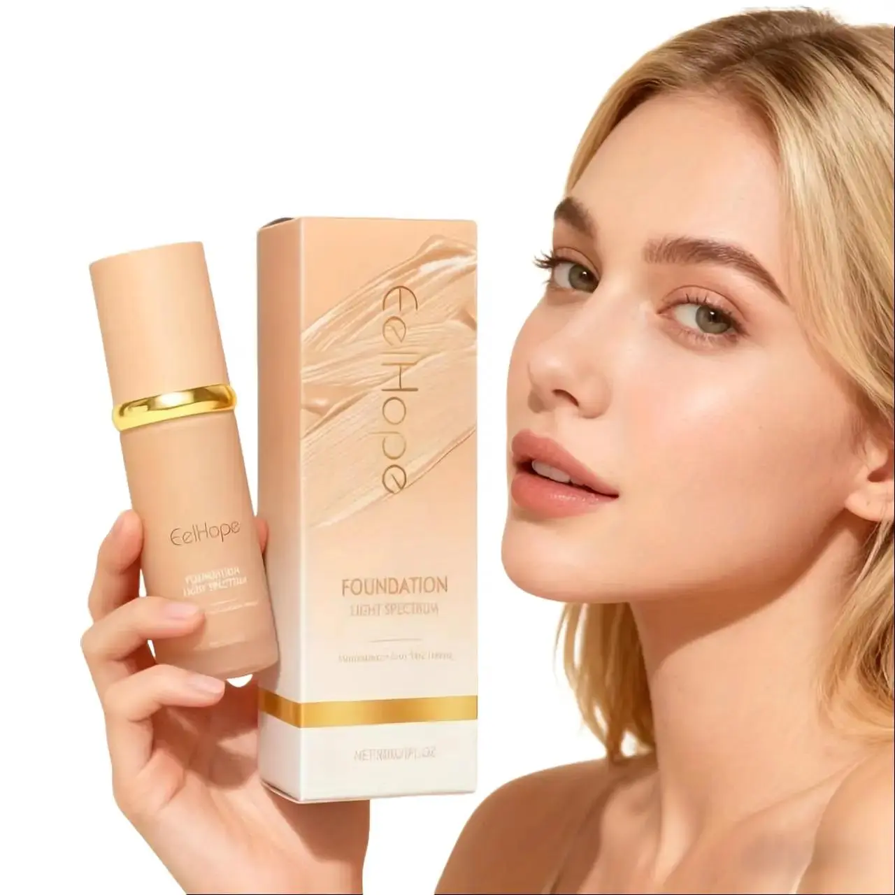 Temperature-Changing Liquid Foundation and Concealer, Hydrating with Hyaluronic Acid for a Long-Lasting, Lightweight Natural Finish, Non-Torn-Off, Temperature-Changing Formula, Bottle