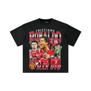 Ronaldo Double-Sided Print T-Shirt Vintage Man Utd Streetwear Tee For Men Women Outdoor Wear