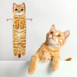 Funny Cat Hanging Towel for Kitchen and Bathroom Super Absorbent Soft Cute Decoration Hanging Towels – Unique Gift for Cat Lovers Christmas Gift