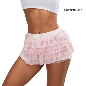 Coquette Y2K Fairy 00s Retro Kawaii Multi-layers Ruffles Bloomers Cutest Vintage Japanese Style Frill Lace Shorts Women Costume Fabric Spring Womenswear Bottom Soft Cotton Basic Minimalist