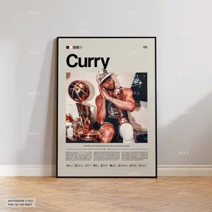 Stephen Curry Warriors Poster, NBA Basketball Art Print, Golden State Fan Decor, NBA Poster, Basketball Poster