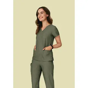 6 Pocket Top Heather Olive