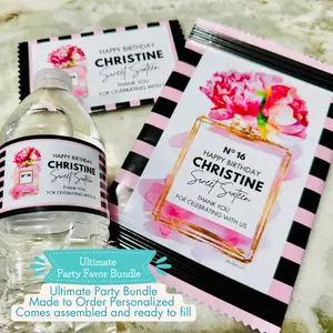 Sweet Sixteen Debut Birthday Party Custom Party Favor Chip Bag Wrappers | Personalized Snack Labels Made to Order